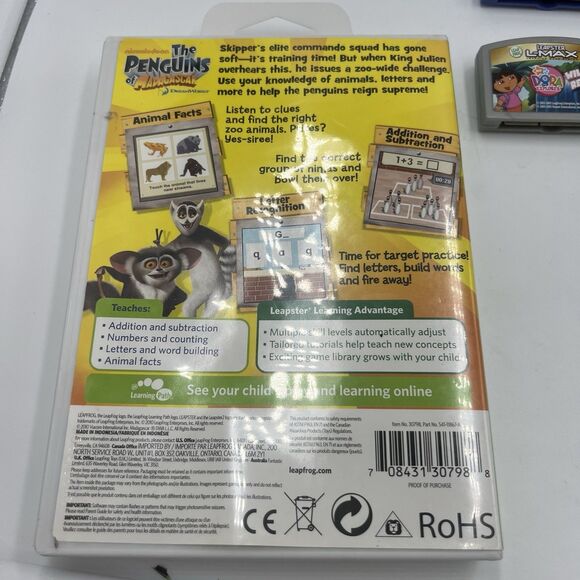 Lot 6 Leapfrog Game Cartridges Leapster penguins of Madagascar Dora, Scooby Doo - Picture 7 of 9